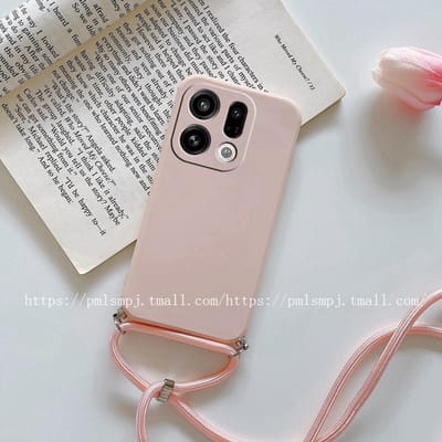 Hoesje voor OPPO Find X9 Pro X 9 Crossbody Nekband Koord Lanyard Zacht Hoesje voor Find X9pro Camera Bescherming Siliconen Cover Shell For Find X9 pro gray