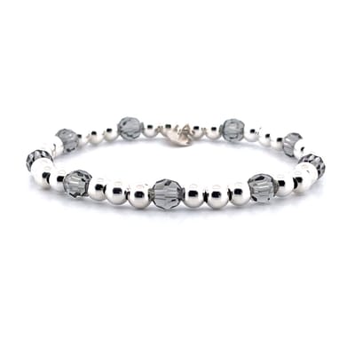 Heaven Eleven - meisjes - armband - 925 - zilver - sterling - Swarovski - 5mm - grijs