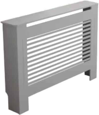 Radiatorombouw - 111x92 cm - Ombouw rooster - Horizontale panelen - MDF - Stijlvol - Grijs