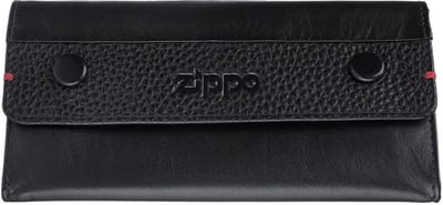 ZIPPO Kleine tasjes Tabaksetui, nappaleer, zwart
