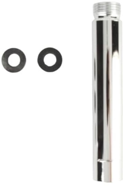 Douchepijp Roestvrij Staal - Douchekopverlengpijp - Chroomverlenger - 4 Inch Verlenging - Hoogglans Zilver - G1/2" Connectoren - Douchearm