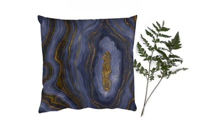 Sierkussens - Kussentjes Woonkamer - 40x40 cm - Geode - Agaat - Black & gold
