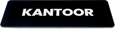 Deurbordje met tekst kantoor - Zwart/wit - Formaat 150 x 50 mm x 1,6mm - incl. plakstrip