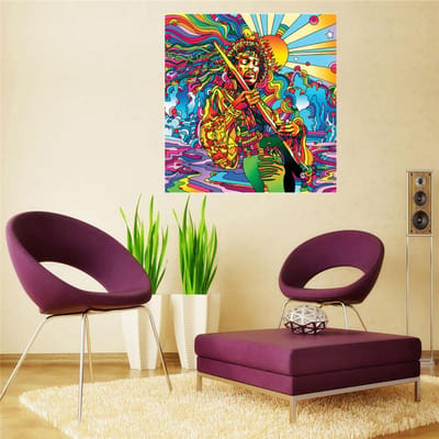 Ronde Diamond Painting  fantasy Music Man  Diamond Borduursteentjes Portret Diamond Pictures 30x30CM blue