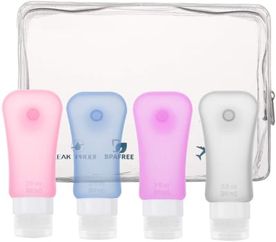 Store_8 - Travel Bottles - Refillbare Cosmetic Containers - Lekvrij - Silicone Reisetui - Reisaccessoires - Geschikt voor Shampoo en Lotion - 4 Stuks