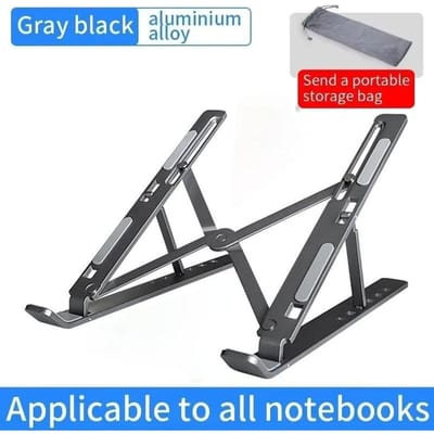 Nieuwe Verstelbare Laptopstandaard voor Bureau Metaal Opvouwbaar Laptops Verhoger Draagbare Laptophouder Bevestiging 10-18” Laptops Tablets-Grijs. gray