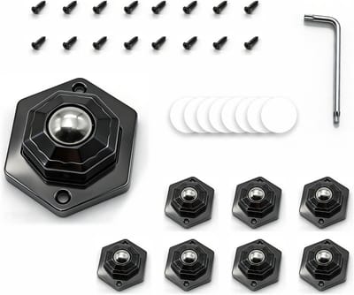 Set van 8 Meubelwielen, 360 Graden Zwenkwielen voor Keukenapparatuur, Zelfklevende Rollers, Stille Balanslagers voor Meubels en Apparaten