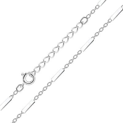 Joy|S - Zilveren ketting - schakel ketting voor kinderen - 30 cm + 5 cm extension