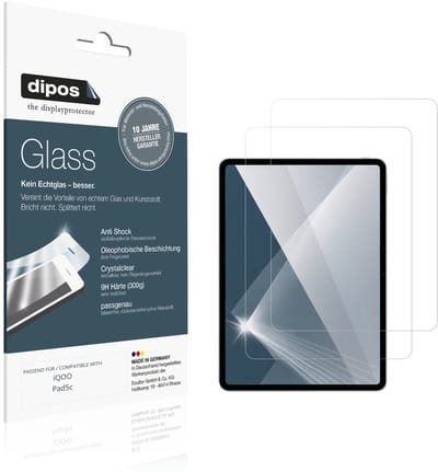 dipos – 2x Pantserfolie geschikt voor iQOO Pad5c | 9H Screenprotector