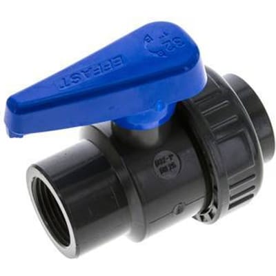 PVC 2-weg Kogelkraan Enkele Wartel Rp 1'' EPDM
