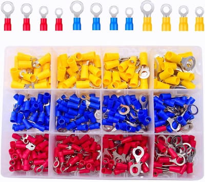 290 Stuks Ring Lugs Set - Geïsoleerde Crimp Connectors voor Elektrische Verbindingen, Klemmen en Accessoires