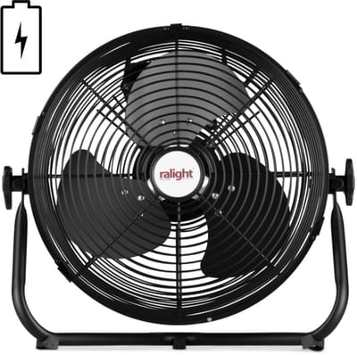 Vloerventilator ø30cm 12W 5200mHa accu zwart