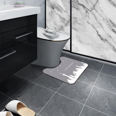 Nordische Toilet Toilet Vloermat U-vormige Mat Badkamer Kamer Voetmat Toilet Vocht-absorberend Antislip Mat Kan in de Machine Gewassen Worden 44*50CM