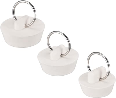 Afvoerstop Set - Gootsteen Stopper - Water Dicht Maken - 3 Maten Inclusief - 23-34 mm - Zwart