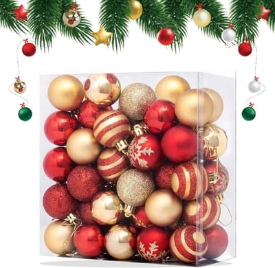 Set van 50 Plastic Kerstballen 4 cm - Rode en Gouden Ornamenten voor Kerstdecoratie, Bruiloften en Feestjes