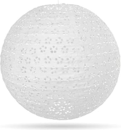 5 x Eyelet lampion wit 35 cm