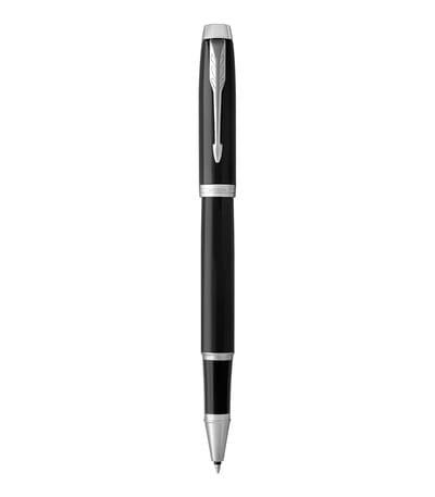 Parker IM rollerballpen | Zwart lak met chromen afwerking | Fijne penpunt | Zwarte inkt | geschenkverpakking