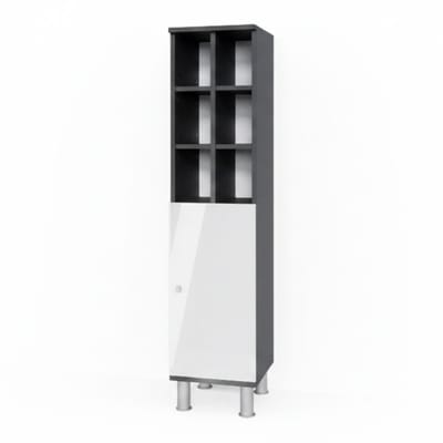 Vicco Fynn Halfhoge kast – 30 x 130.6 cm grote deur Wit Hoogglans