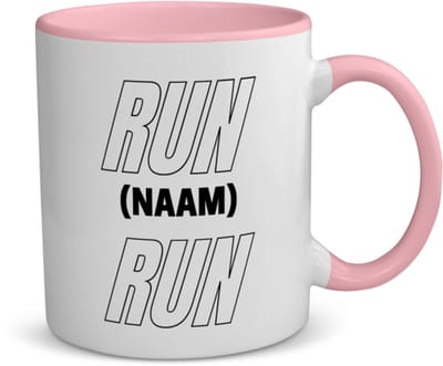 Akyol - run met eigen naam koffiemok - theemok - roze - Hardlopen - hardloper - sport - 350 ML inhoud