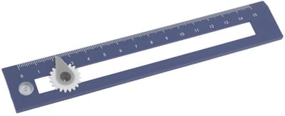 Dailygoods- Passerliniaal 2-in-1 - Nauwkeurig Leergereedschap - Kompas/Liniaal - Kunststof - 15 cm Schaal - Handzaam en Praktisch - Tekenliniaal