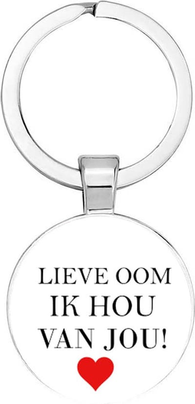 Akyol - Lieve oom ik hou van jou Sleutelhanger - liefde - de liefste oom - familielid - cadeautje voor oom - familie - beste ooit - cadeau - verjaardag - kado - geschenk - gift - verrassing - liefste ooit - 2,5 x 2,5 CM