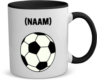 Akyol - voetbal met eigen naam koffiemok - theemok - zwart - Voetbal - voetballer - sport - 350 ML inhoud