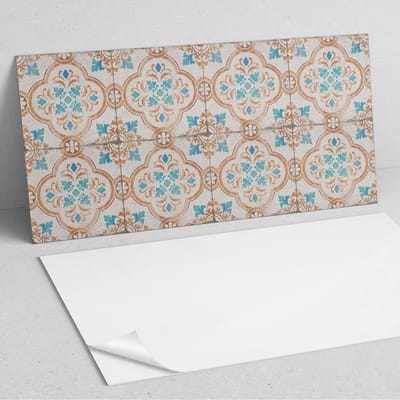 Coloray Wandpanelen Zelfklevend - Decoratief motief met bloemen PVC Wandpaneel - 100 cm x 50 cm - Turkoois Wandbekleding Zelfklevend - 1 stuk - Texturen Wandpanelen Zelfklevend - Wandpaneel Keuken - Wandpanelen Badkamer