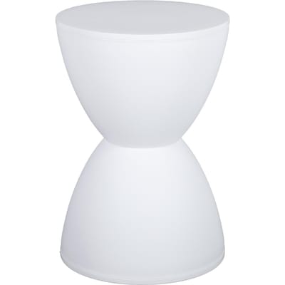 Moderne Zandloper Vormige Kruk Ronde Bijzettafel Kruk voor Schoenen Verwisselen Thuisgebruik 43x30cm Wit wit