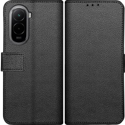 Just in Case hoesje geschikt voor Xiaomi Poco M7 4G Hoesje met Pasjeshouder - Bookcase Classic - Zwart