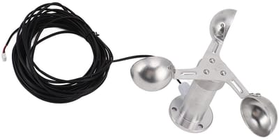 3 Cups Anemometer voor Wind Snelheid Metalen Sensor voor Meteorologische Monitoring en Energieproductie, 8 Meter Kabel