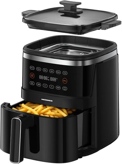 Heinner Airfryer 5L – 2600W Heteluchtfriteuse – Olievrij Frituren – Digitale Touchbediening – 6 Voorgeprogrammeerde Programma’s – Gezond & Vetarm Koken