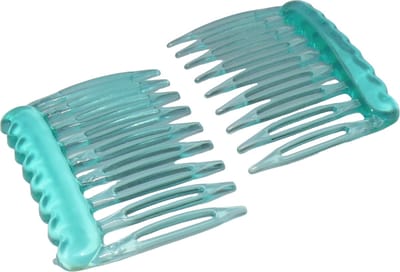 Haarkam-Zijkam transparant turquoise mini