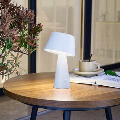 Lindby - Solar buitenverlichting- met dimmer - 1licht - kunststof - H: 21.8 cm - wit - Inclusief lichtbron