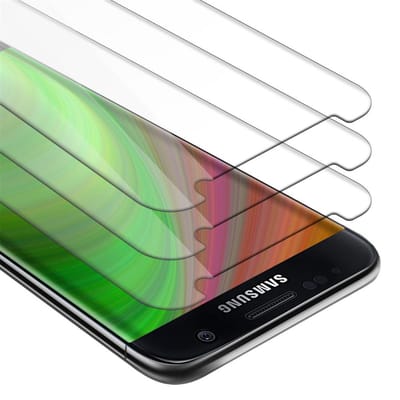 Cadorabo 3x Screenprotector geschikt voor Samsung Galaxy S7 - Beschermende Pantser Film in KRISTALHELDER - Getemperd (Tempered) Display beschermend glas in 9H hardheid met 3D Touch