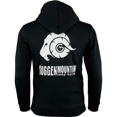 Heren Wandelhoodie H06 met Rits en Logo Zwart