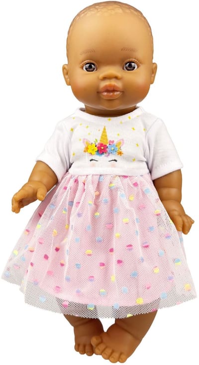 Meisjes Babypop met Eenhoornjurk Hannah - 34cm