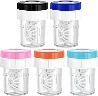 5 stuks - Lensreinigingscontainer - Lenzendoosje - Contactlenzen Doosje - Lenzenpotje - Lenzenhouder - Lenzenbakje - voor dagelijks gebruik - draagbaar en duurzaam - Thuis, op reis - Contactlenzenhouder bewaardoos Set
