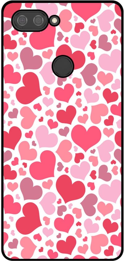 Smartphonica Telefoonhoesje Geschikt voor Xiaomi Mi 8 Lite met Hartjes Print - Hearts Design TPU Backcover Case - Kinder Hoesje met Hartjes Design geschikt voor Xiaomi Mi 8 Lite