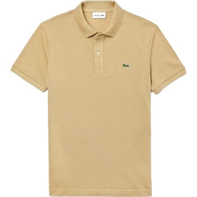 Lacoste Slim Fit Polo Shirt - Korte Mouw - 100% Katoen - Beige - Maat XS