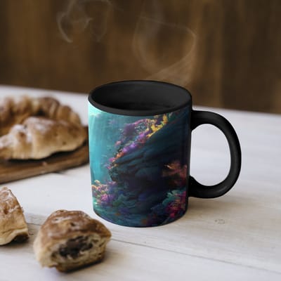 Magische Mok - Foto op Warmte Mokken - Koffiemok - Schip - Hout - Koraalriffen - Zonlicht - Magic Mok - Beker - 350 ML - Theemok