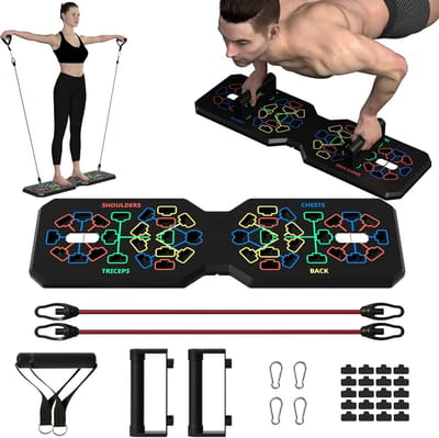 Push-up Board - Kracht Training - Thuis Sporten - Multifunctioneel Ontwerp - 68 x 21.5 cm - Zwart