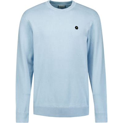 No Excess Pullover Crewneck Solid Knit Dusty Blue Größe: M | Pullover Outlet | Herren | Blau