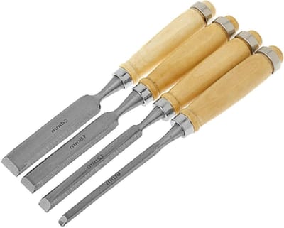 Houtbeitel Set - Houtsnijgereedschap Beitels - Houtbewerking Graveren - Chroom-vanadiumstaal - 4 maten - Niet gespecificeerd