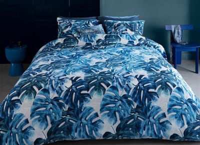 Beddinghouse Hawaii dekbedovertrek - Tweepersoons - 200x200/220 - Blauw
