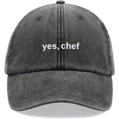 1 Stuk  Ja, Chef  Opdruk Baseballpet Vintage Gewassen Unisex Papa Hoed Laag Profiel Verstelbaar Vervaagd Zomer Vakantie Skiën Kok Barbecue Adjustable black