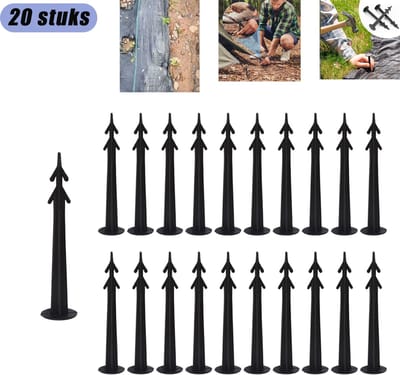 20 stuks Kunststof grondspijkers - 12CM Grondnagel - Grondpinnen voor onkruidbestrijdingsdoek - Plastic grondpinnen voor kassen - Bevestigingshaken voor buitententen - Geschikt voor bestratingsranden onkruidwerend enz