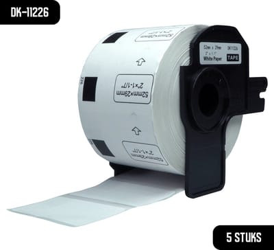 DULA Brother Compatible DK-11226 - Voorgestanst label - 5 rollen - 52 x 29 mm - 1000 labels per rol