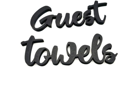 Gastenhanddoeken Wandtekst - Zwarte 3D Letters voor Badkamer, Hotel & Airbnb & Woningen