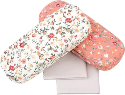 Famanu – Set van 2 brillenetuis met bloemenmotief – Harde case inclusief 2 poetsdoeken – Retro design