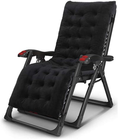 Ligstoel Zwaartekracht - Opvouwbare fauteuil - Buiten ontspannen - Stevig metalen frame - 200 kg draagkracht - Zwart